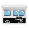Tomica Aufbewahrungsbox Stuhl Feuerwehrwagen Streifenwagen Ca.. 35 cm (Streifenwagen)