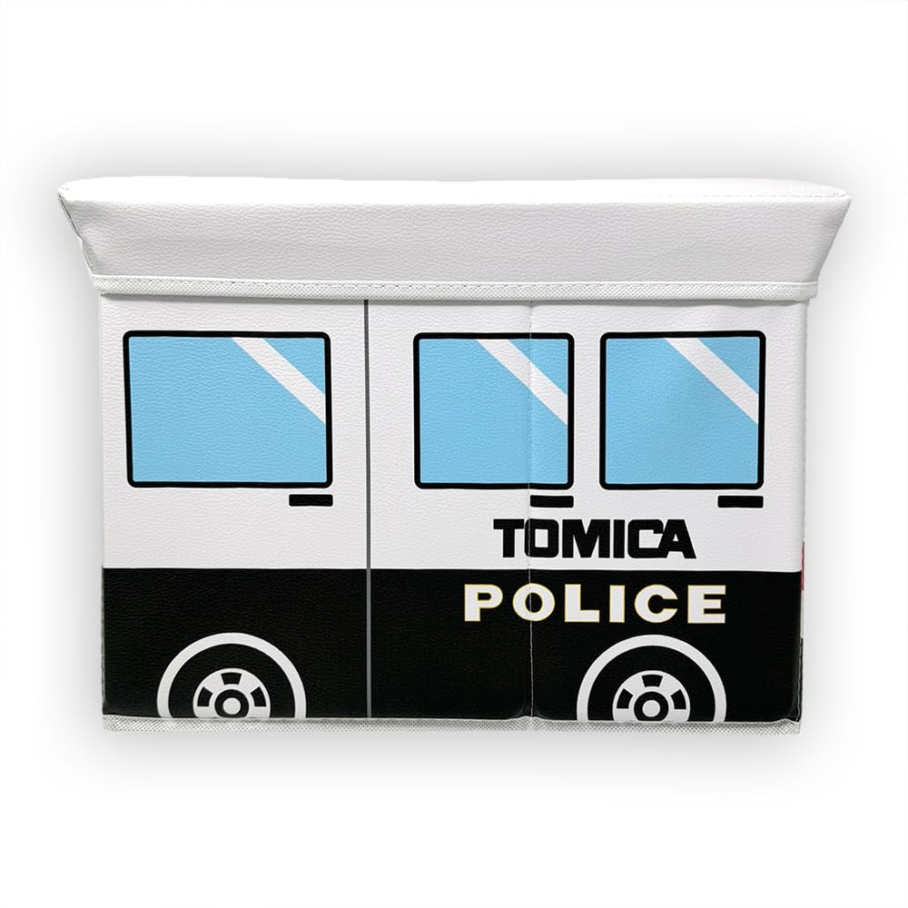 Tomica Aufbewahrungsbox Stuhl Feuerwehrwagen Streifenwagen Ca.. 35 cm (Streifenwagen)