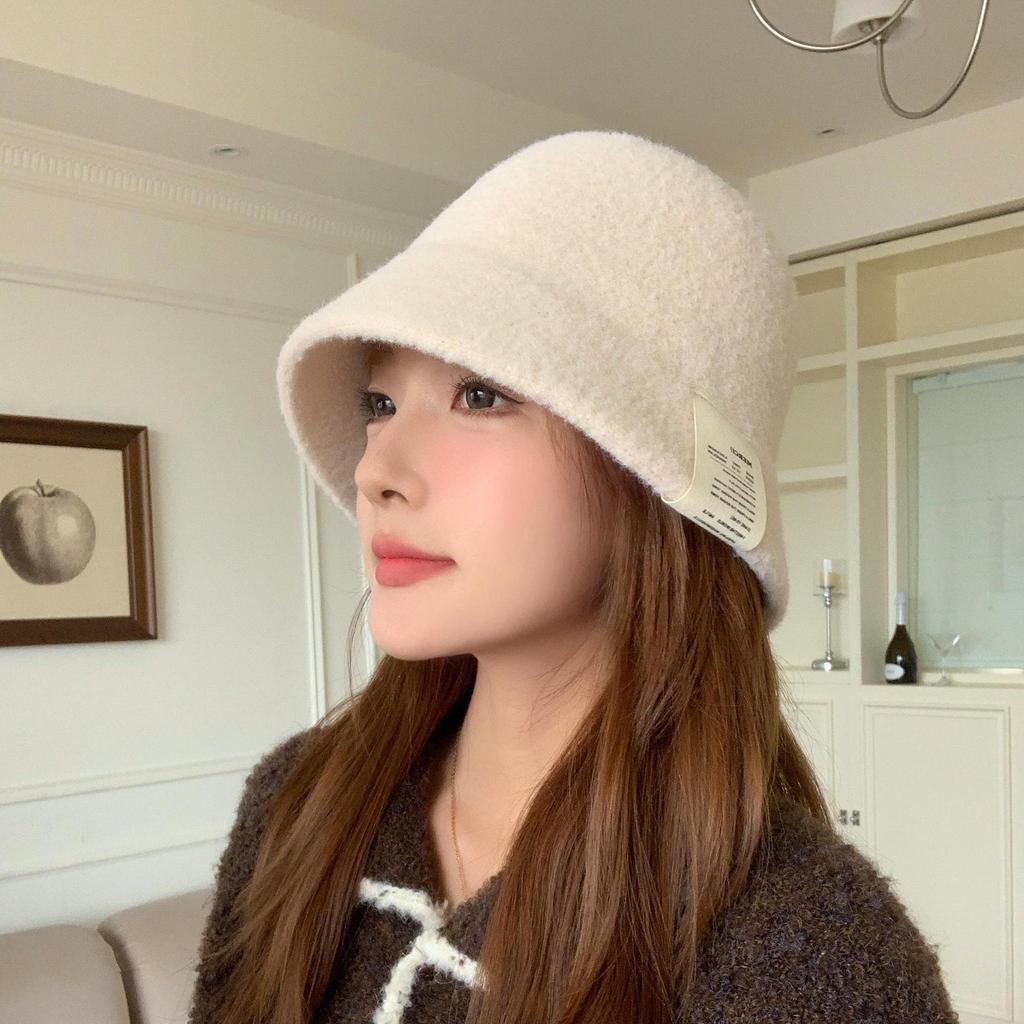 New Autumn and Winter Wool Fashion Hat for Women Outdoor Travel Fashion Korean Style Solid Color Simple Bucket Hat