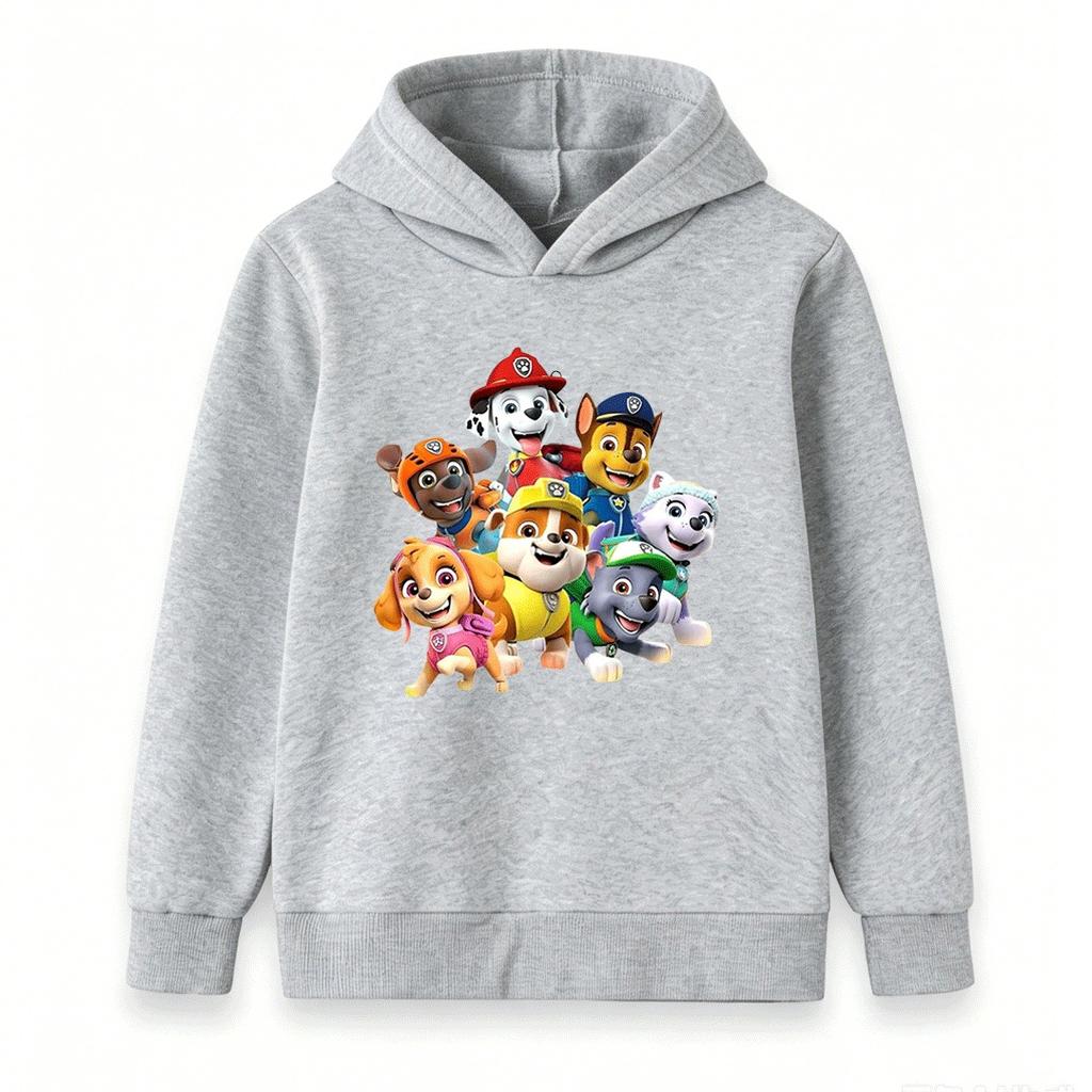 Kids Boys Girls Cartoon Printed Hoodie Cute Puppy Pattern Casual Pullover Sweatshirt For Children Daily Wear