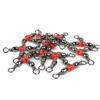 20pcs Fishing Tackle Connector 3 Way Barrel Swivels Snap Ring with Beads Fishing Line Connectors Triple Cross Line Swivels