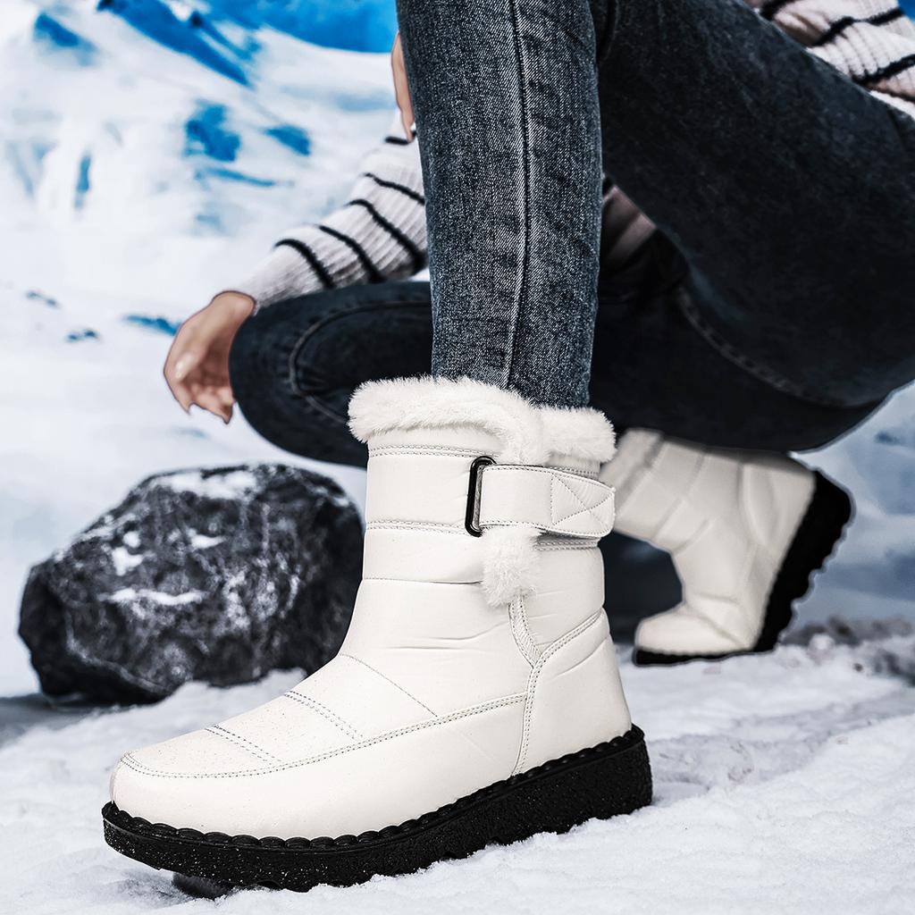 TUINANLE Dámské zimní teplé bavlněné boty s měkkou podrážkou do exteriéru protiskluzové dámské kotníkové boty pánské