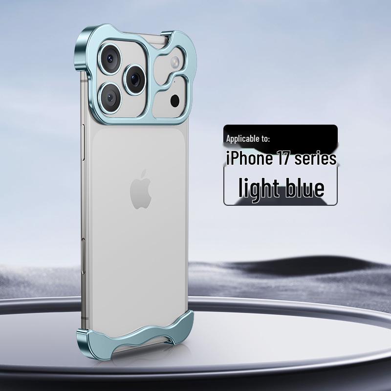 Apple 17Pro & 16Promax Anti-Vingerafdruk Valbestendige Telefoonhoes met Metalen Hoeken en Unieke Vorm.