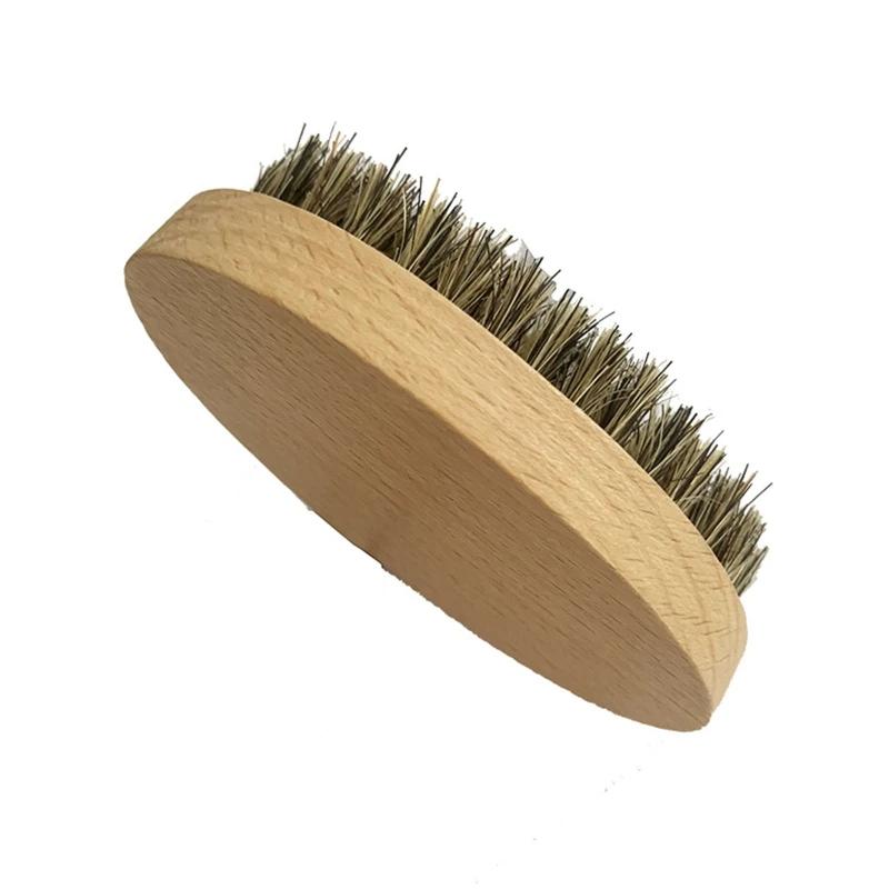 Spazzola per la cura della barba Ovale Spazzola da uomo per barba per peli FACCIALI Setole di cinghiale Morbide, Speciale per parrucche in capelli veri