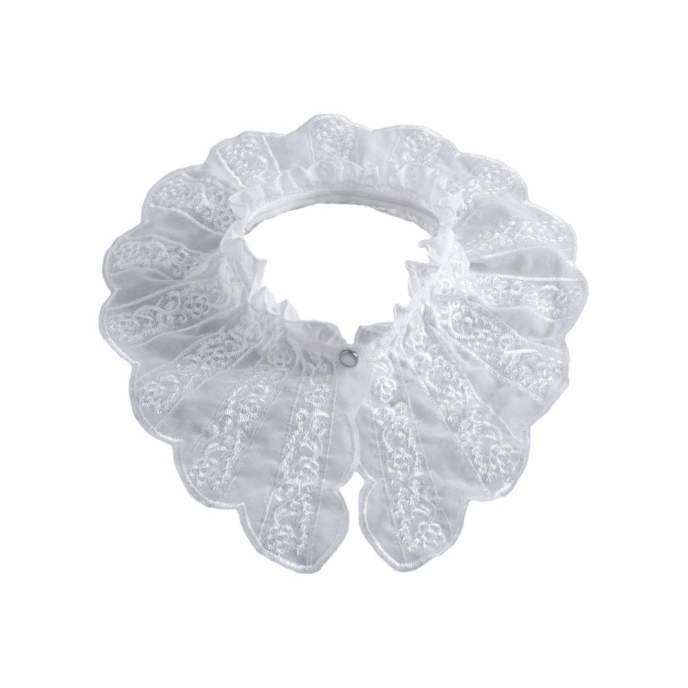 Воротник-стойка Вышитый Воротник с оборками Кружевной Съемный воротник Женский Ложный воротник Фотография белый