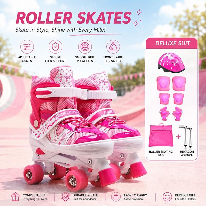 Roller Skate Shoes For Kids Adj Quad Skates Roller Skate Blades Skate Shoes For Girls Boys