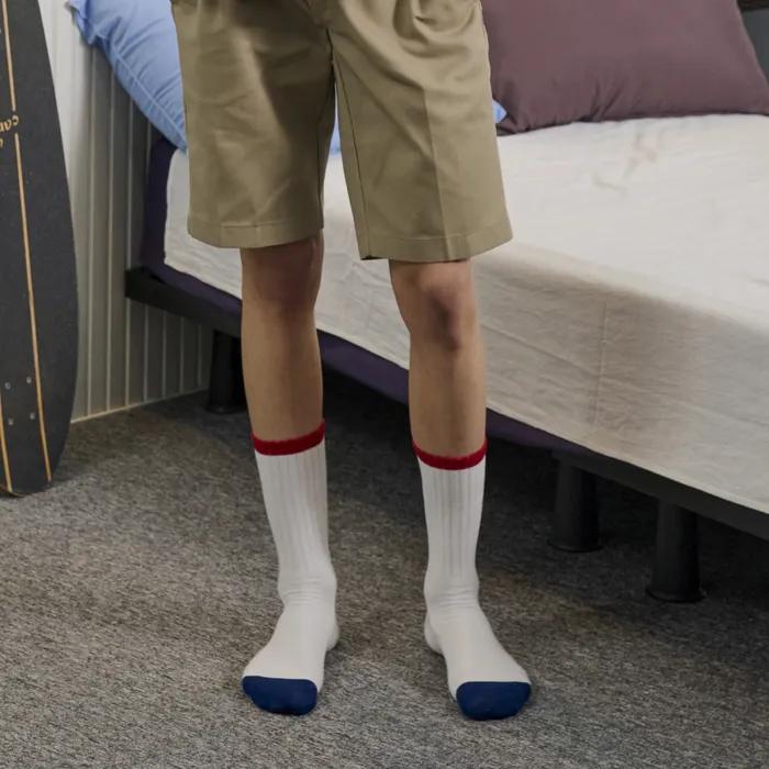 [Banana Brothers/26SS] Campus Bro Retro Embroidery Banding High Crew Socks 2 colors