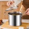 3.5L Deep Fryer Pot Stainless Steel Frying Pot With Mesh Steamer Basket With Glass Lid Kitchen Household Soup Pot Tool