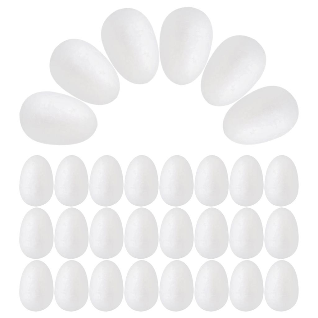 50 Stück Solider Weißer Eierschaum 3 cm Osterbasteln DIY Malerei Dekoration für Festival Party Eierschaum Malerei Bastelarbeiten
