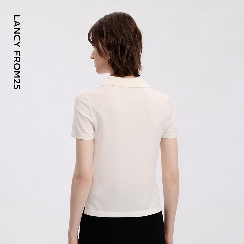 LANCY Women's Elegant Lyocell Lapel Knit Top