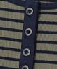 Yujen Henley Neck Shirred Long Sleeve T-Shirt_Stripe Khaki & Navy