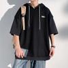 Summer Hooded Short Sleeve T-shirt Fashion Streetwear Oversize T-shirt Tops