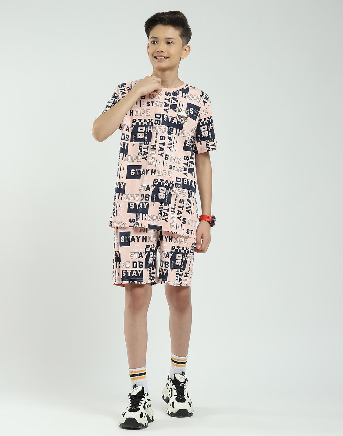 

Monte Carlo Boys Regular Fit Printed Half Sleeve Bermuda Set 13-14 Years персиковый