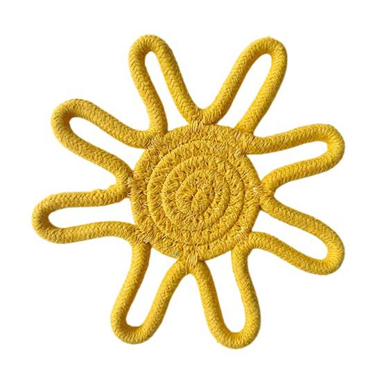 Sunflower Cotton Rope Coaster, Handmade Heat Insulation Mat for Table, Nordic Style Placemat for Pots And Cups