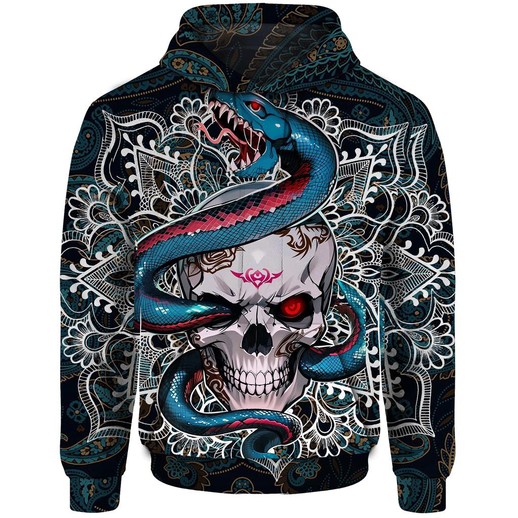Scary Skeleton Demon 3D Printed Men's Hoodie Fashion Casual Hip Hop Style Oversized Sports Four Seasons Neutral Sweatshirt