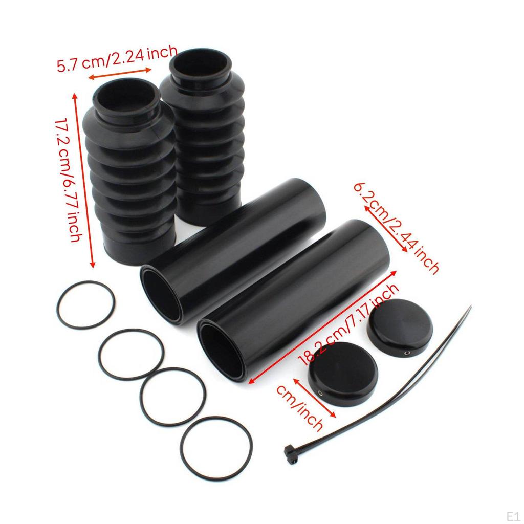Fork Tube Sleeve Aluminum Alloy Boot Set Front Shock Cover for Custom Cruiser Owners,