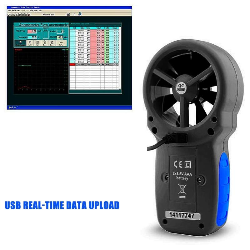 Digital Anemometer with Backlight Display High Resolution Speed  Tester Weather Resistant for Engineering Projects