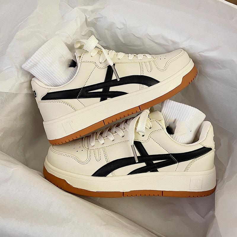 Cream Vintage Little White Shoes Academy Harbour Style Single Shoes Bf Trend Breathable Sports Board Shoes for Men and Women