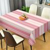 Simple Pink Striped Rectangle Tablecloth for Table Decor Washable Kitchen Dining Table Cloth Holiday Wedding Party Decorations