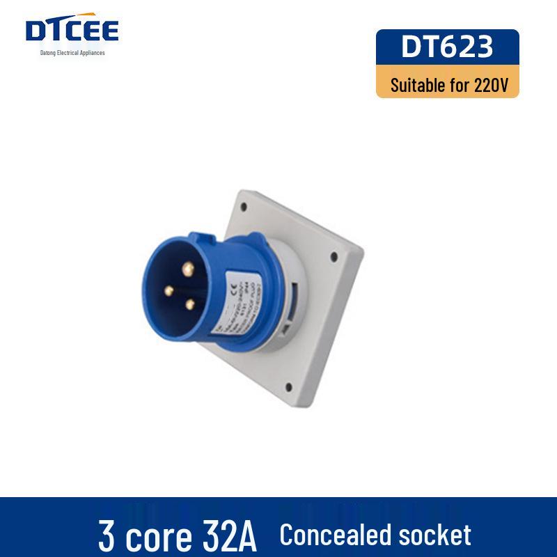 Waterproof 3-Phase 4-Pin 16A/32A IP44 Aviation Socket & Plug