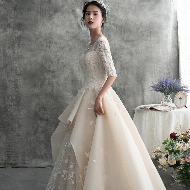 The Main Wedding Dress  Winter New Bride Simple and Light Forest Super Fairy Dream Dress Slim and Slim Girl Small