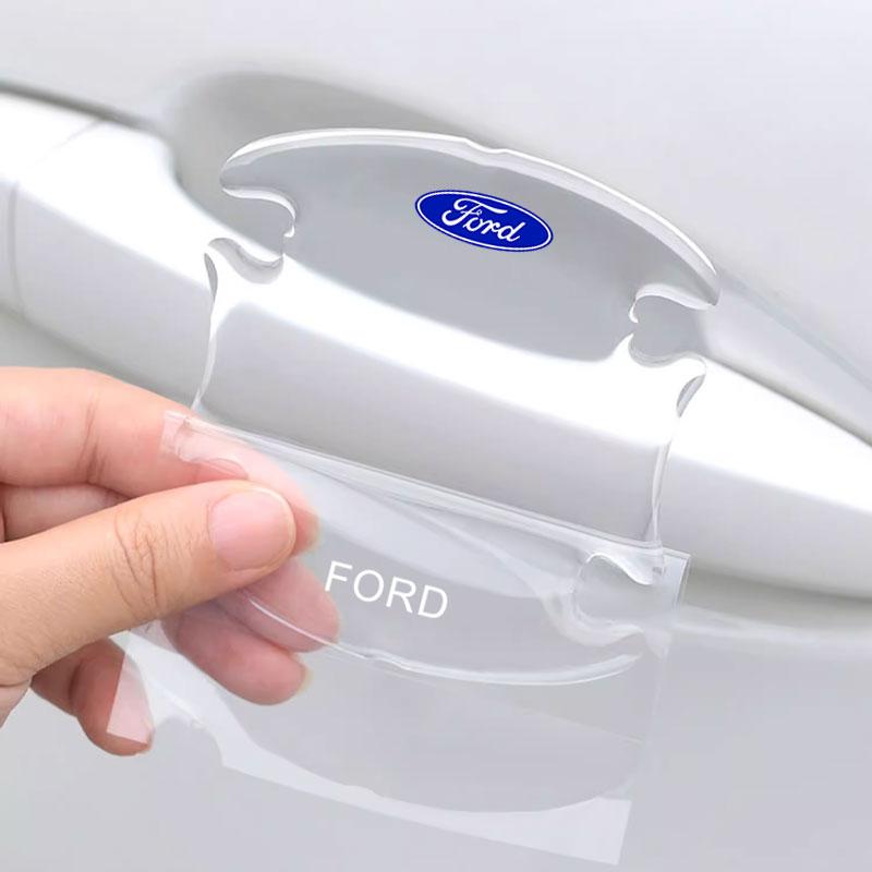 8PCS Anti Scratch Stickers Car Door Handle Cup Protector Film For Ford Escape Kuga Mondeo Ecosport Fiesta Focus 2 3 MK1 2 Fusion