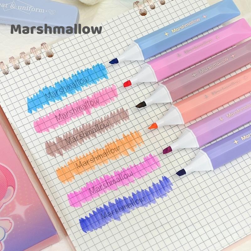 6pcs Sweet Highlighter Pens Set, Marshmallow & Iced Soda Fluorescent Marker Liner for Painting Highlighting