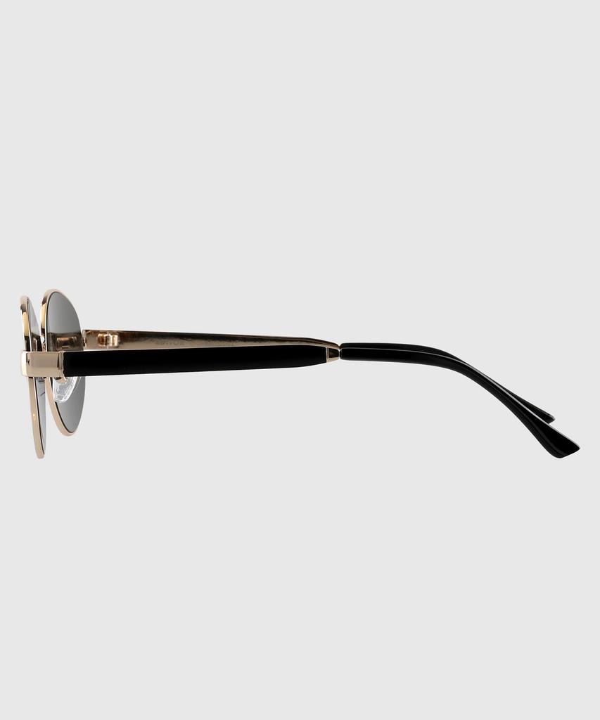 Tuditeo Dor Oval Metal Uv Protection Tinted Nylon Lens Sunglasses C1 Black