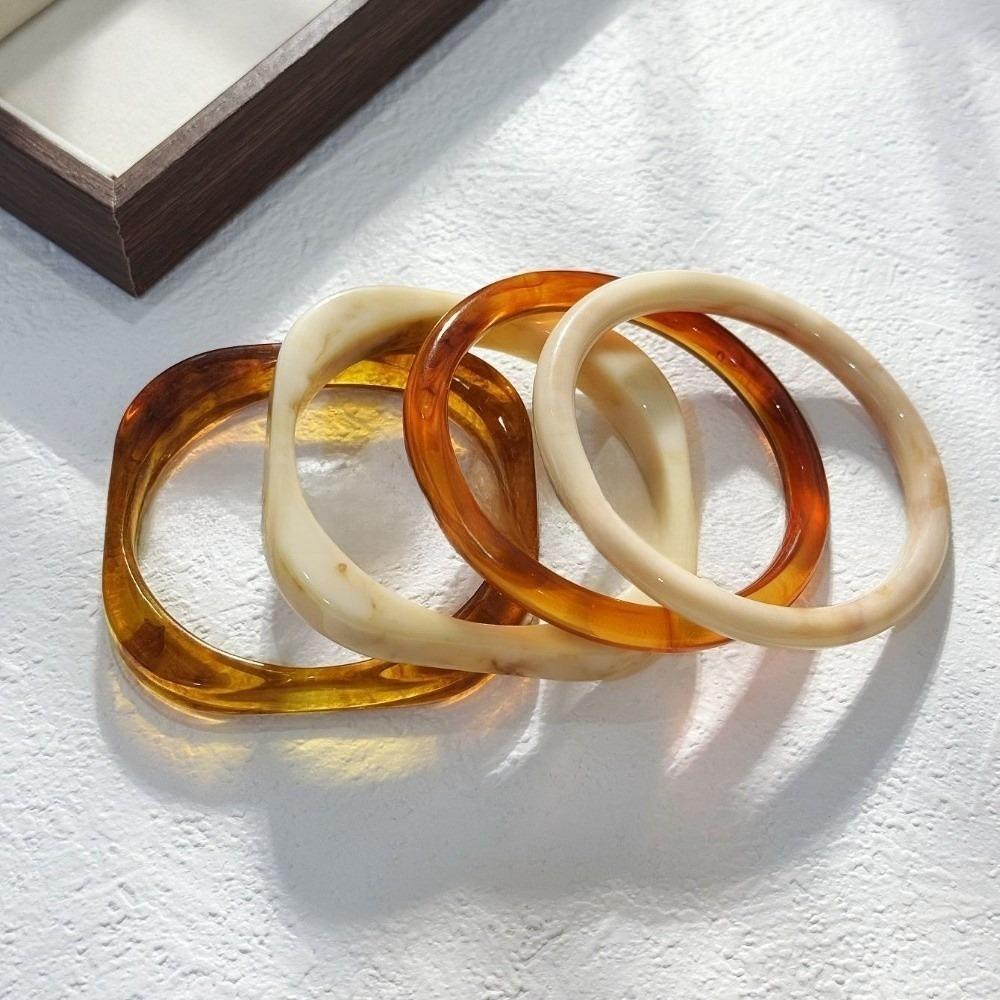 3/4 Pcs Thickened Irregular Resin Bracelet Wide Cuff Bracelet Set Exaggerated Chunky Bangles Gifts