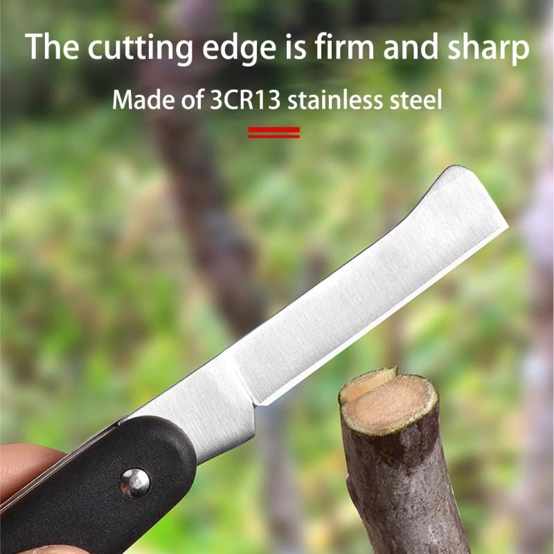 Compact Folding Garden Cutter Tool Ergonomic Design For Grafting Trimming And Cutting Shrubs With Stainless Steel Blade