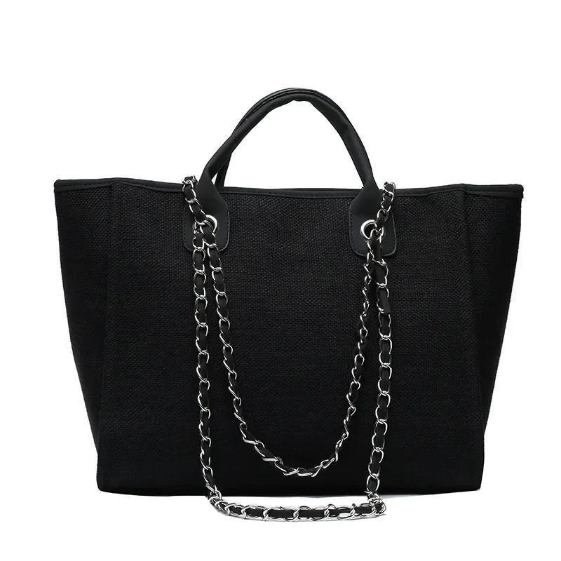 Fashion Make Up Designer Big Women's 2025 New Korean Fashion Casual Large Capacity Shoulder Crossbody Chain Tote Bag