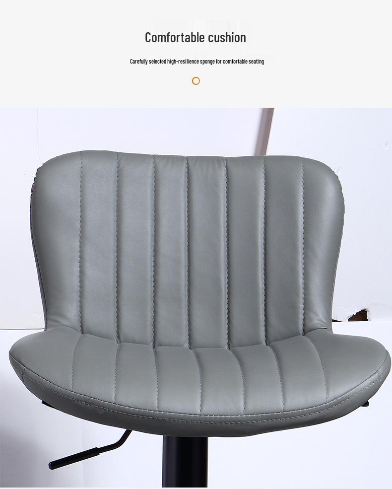 Adjustable Swivel Bar Stool with Backrest for Hotel, Reception, or Study Room
