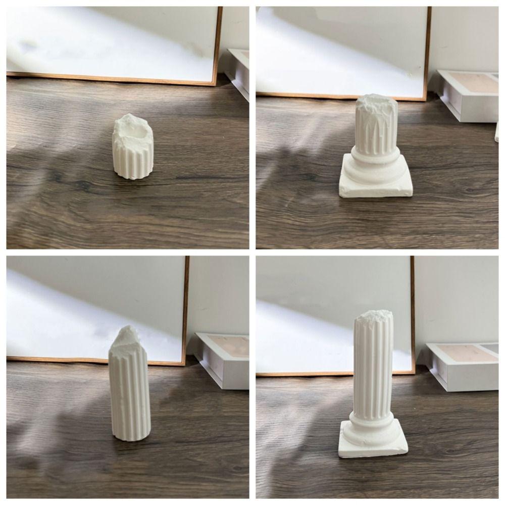 Weißer Gips Römische Säule Ringständer Luxuriöser Ring-Ausstellungsständer Hohe Qualität