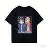 2026 Summer Cute Anime Pattern T-shirt with Adachi and Shimamura School Uniform Print, Unisex Casual Cotton Style Fan T-Shirt