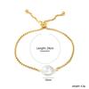 Jewelry Irregular Round Cake White Pearl Bracelet Niche Design Steel Ball Pulling Chain Stainless Steel Jewelry Women