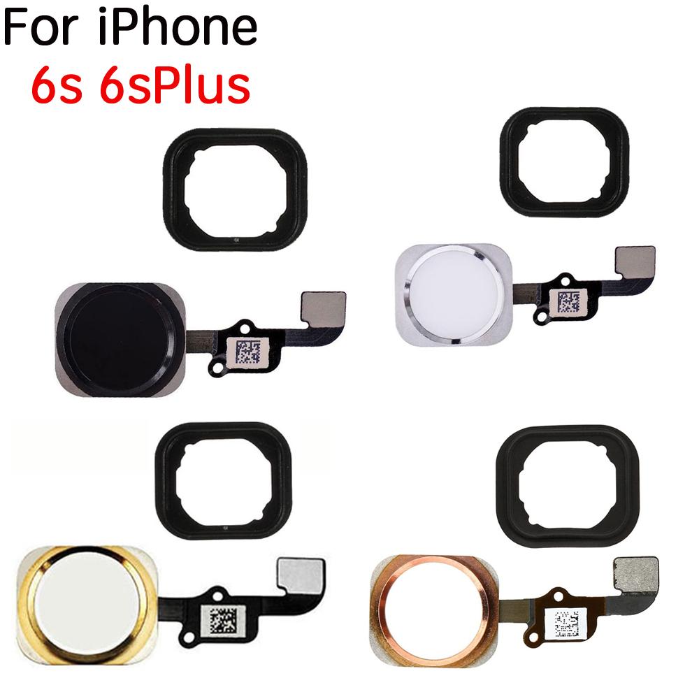 Home Button With Flex Cable For iPhone 6 6P 6s Plus NO Touch Id With Rubber Ring Replacement