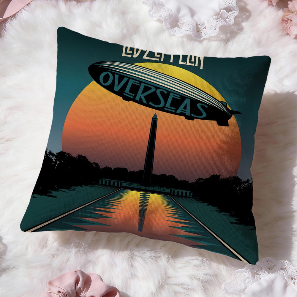 Band L-Led Z-Zeppelin Cushion Cover Premium Comfort Reversible Pillow Cove -Two In One Design For Any Room & Car Interior