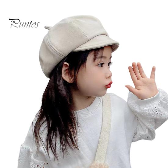 

Детский берет с короткими полями, винтажная однотонная кепка газетчика, теплая осенне-зимняя кепка для девочек, восьмиугольная кепка, повседневный головной убор для активного отдыха бежевый