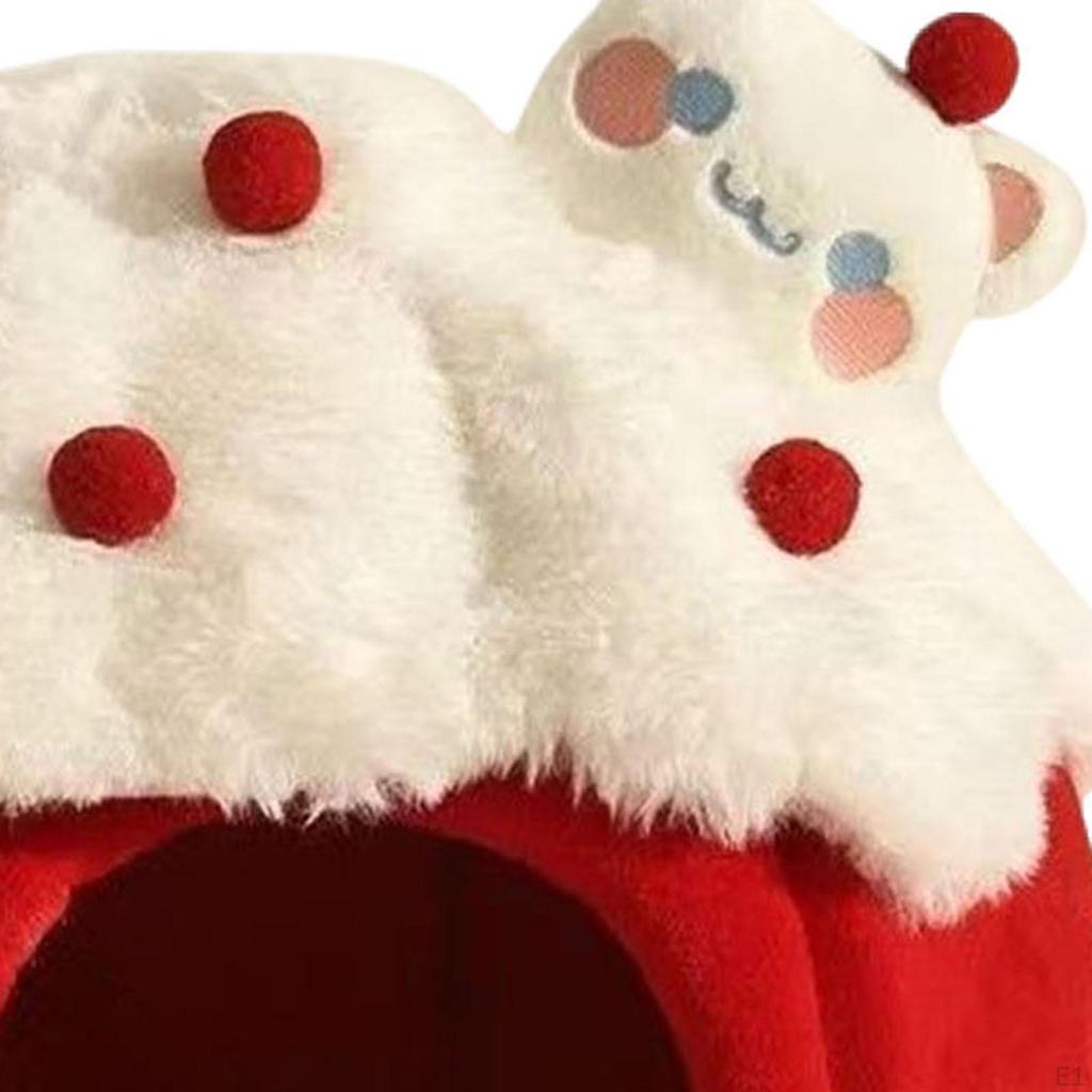 Pet Cave Bed Small Dog House Accessories Compact Thicken Cushion Semi Enclosed Puppy Kennel