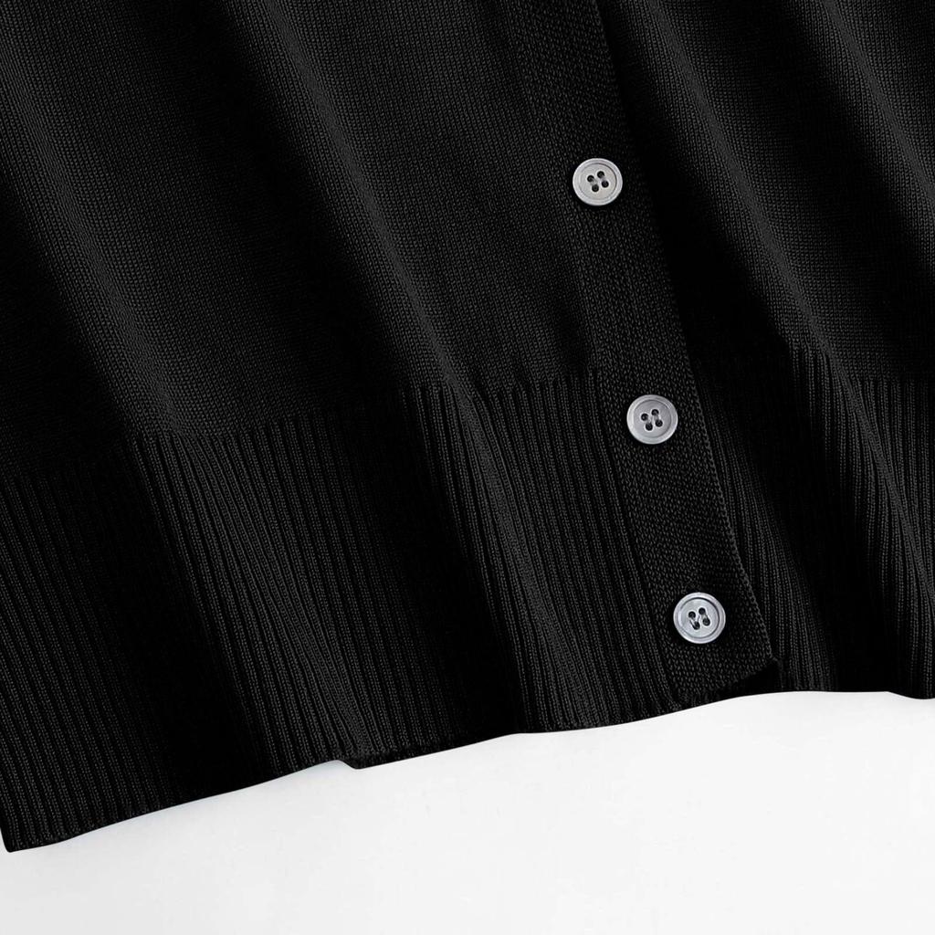 Women's Autumn Button Solid Color Long Sleeve Cardigan Women's Knit Sweater