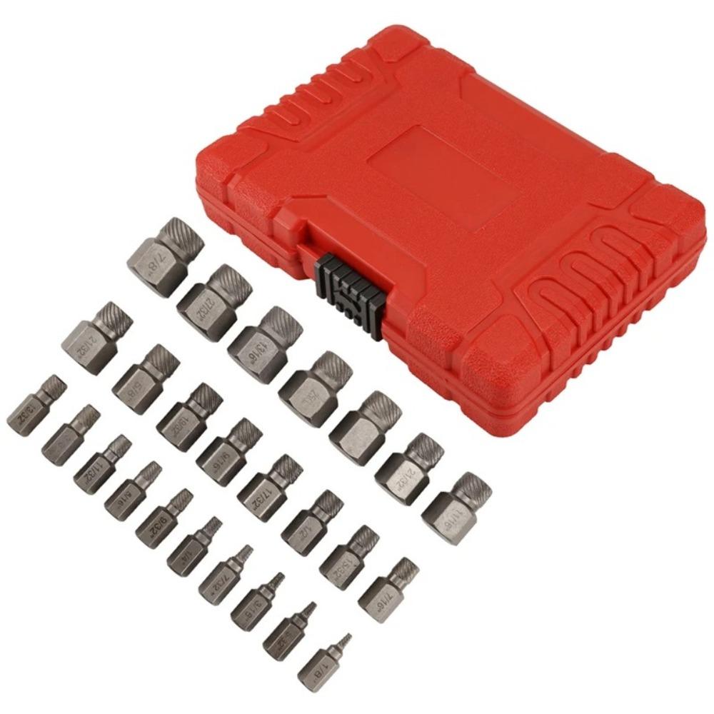 25Pcs Multi-Spline Screw Extractor Set Double Head Screw Remover Set  Remover Power Tools