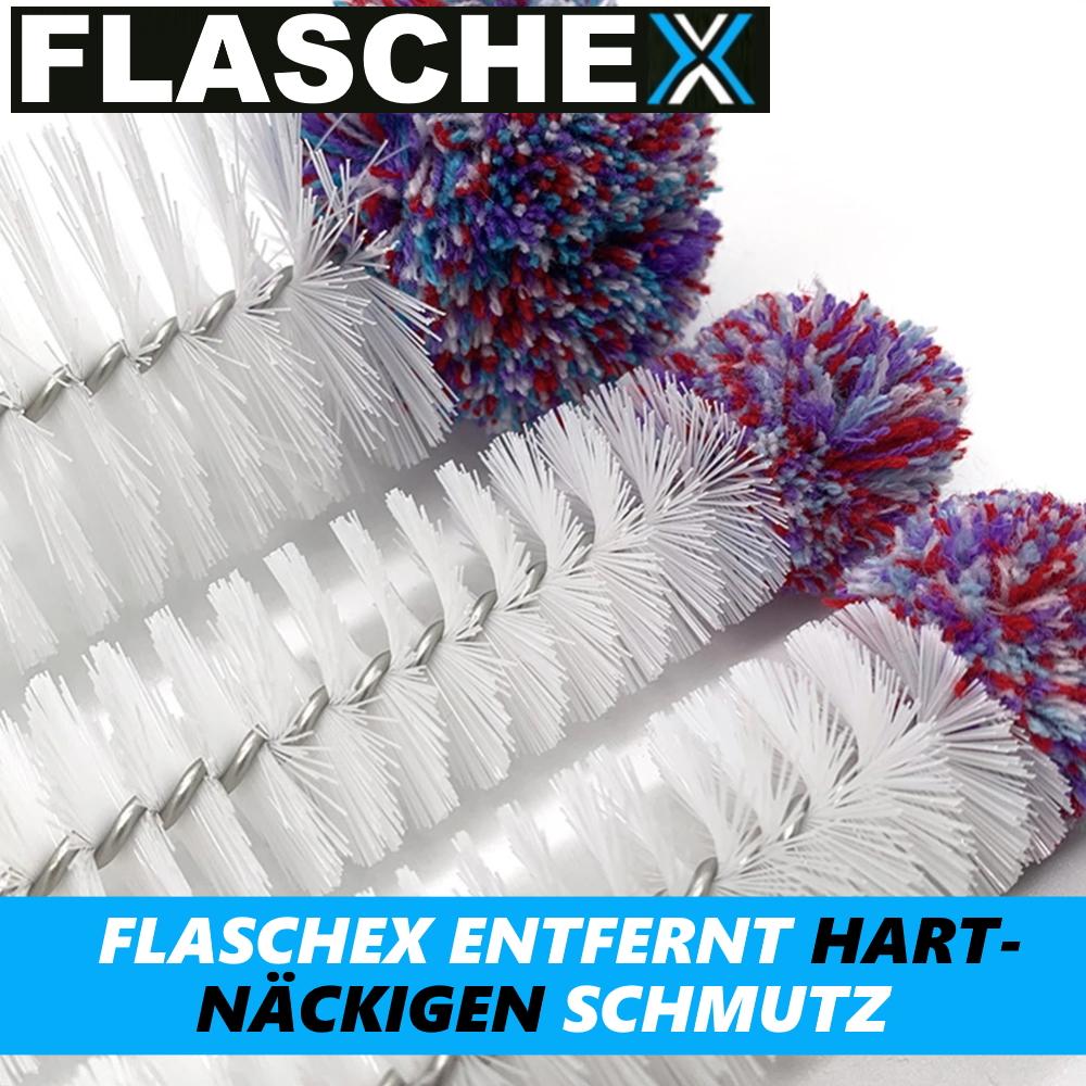 FLASCHEX Universal Bottle Brush Set of 3 Glass Bottle Cleaner Sodastream Long