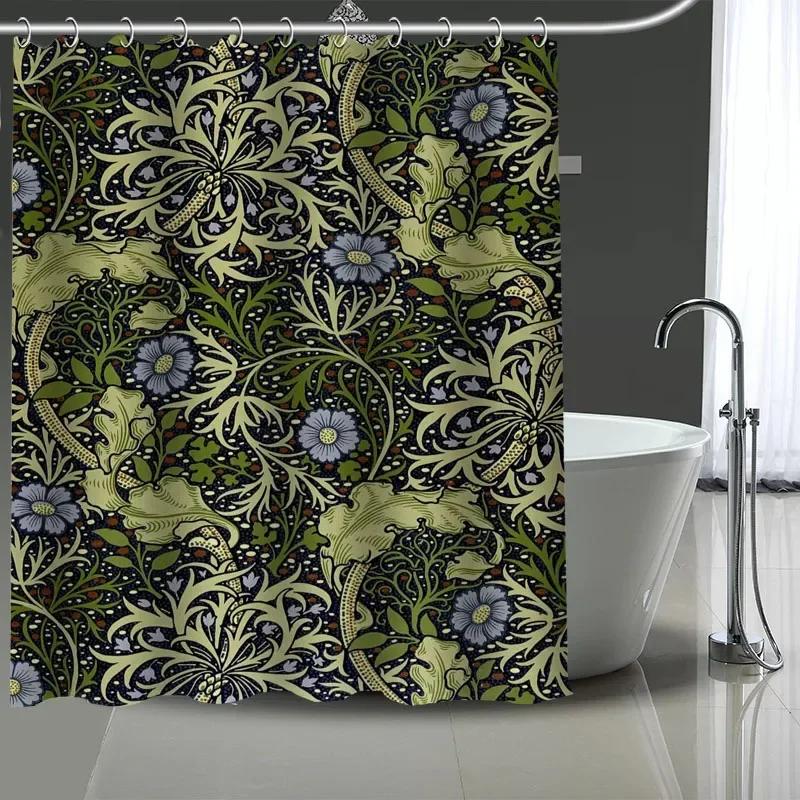 

Искусство Уильяма Морриса Пользовательский узор Полиэстеровая занавеска для ванны 180x180см Шторки для душа Сделай сам Занавеска с принтом для ванной комнаты 180x180cm