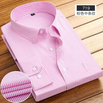 Men's Long-sleeved Shirt Spring Summer Business Casual Cotton Non-ironing High Quality Breathable Fashion Stripe New