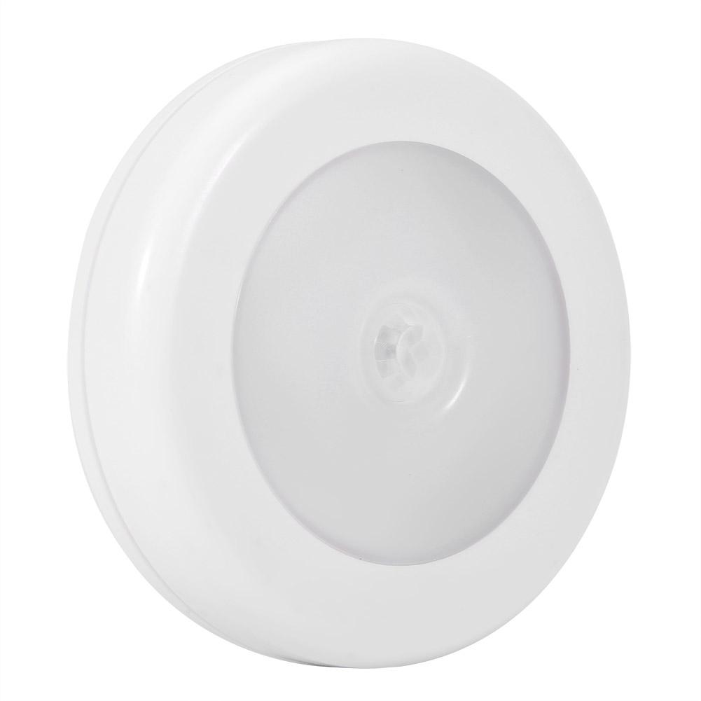 6 LED Round Auto Motion Light Sensor Infrared Night Light Cabinet Cupboard Stair Lamp