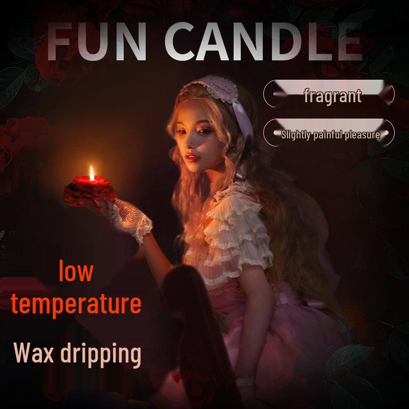 Rose-Scented Long-Lasting Romantic Candles for Low-Temperature Aromatherapy and Sensual Foreplay