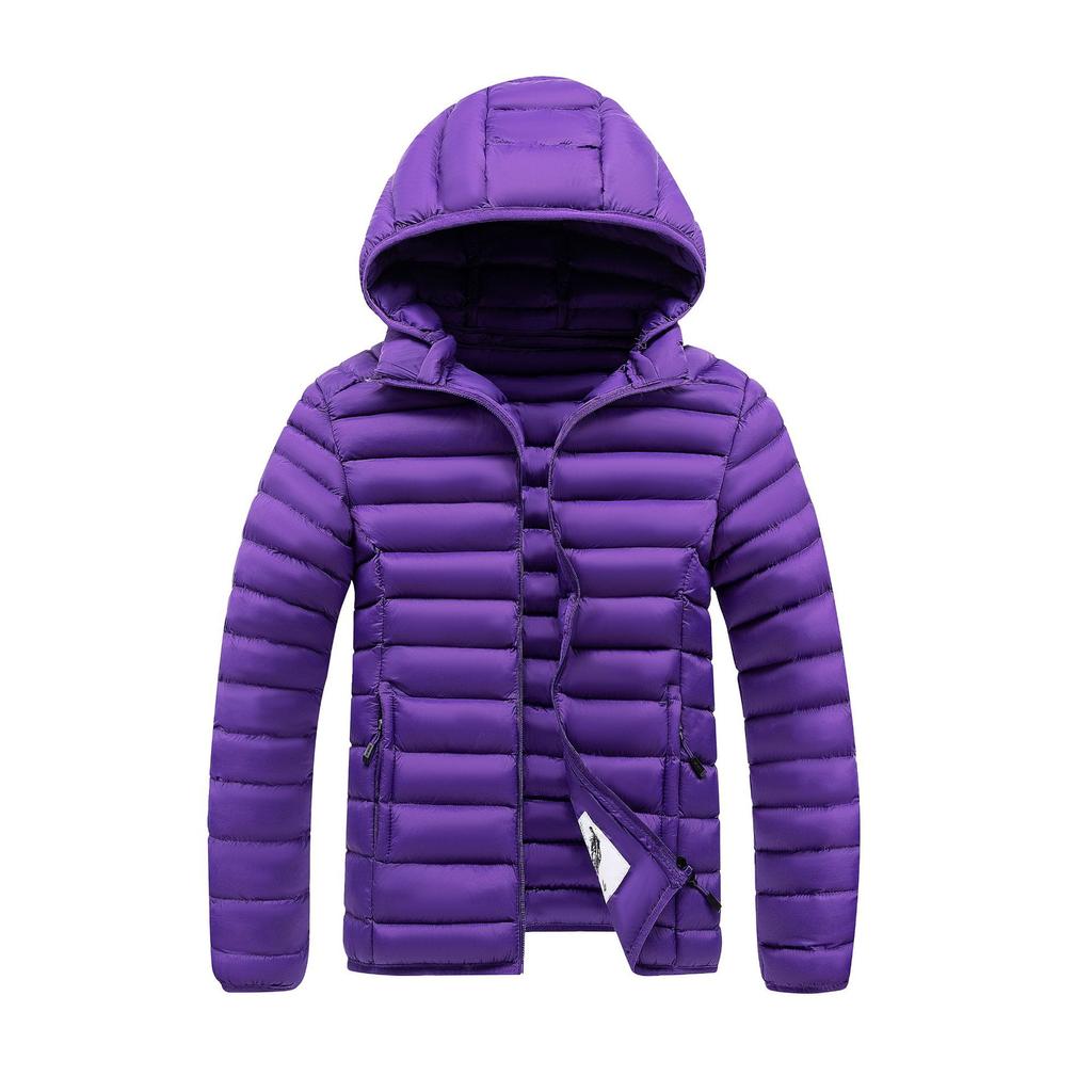 Giacca Invernale da Uomo Taglie Forti Vestibilità Slim Leggera, Giacca Calda con Cappuccio Colore Unico Bordo Dritto per Giovani