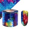 2PCS Gradient Starry Sky Nagelfolie blau holographische Papier Nail Art Aufkleber