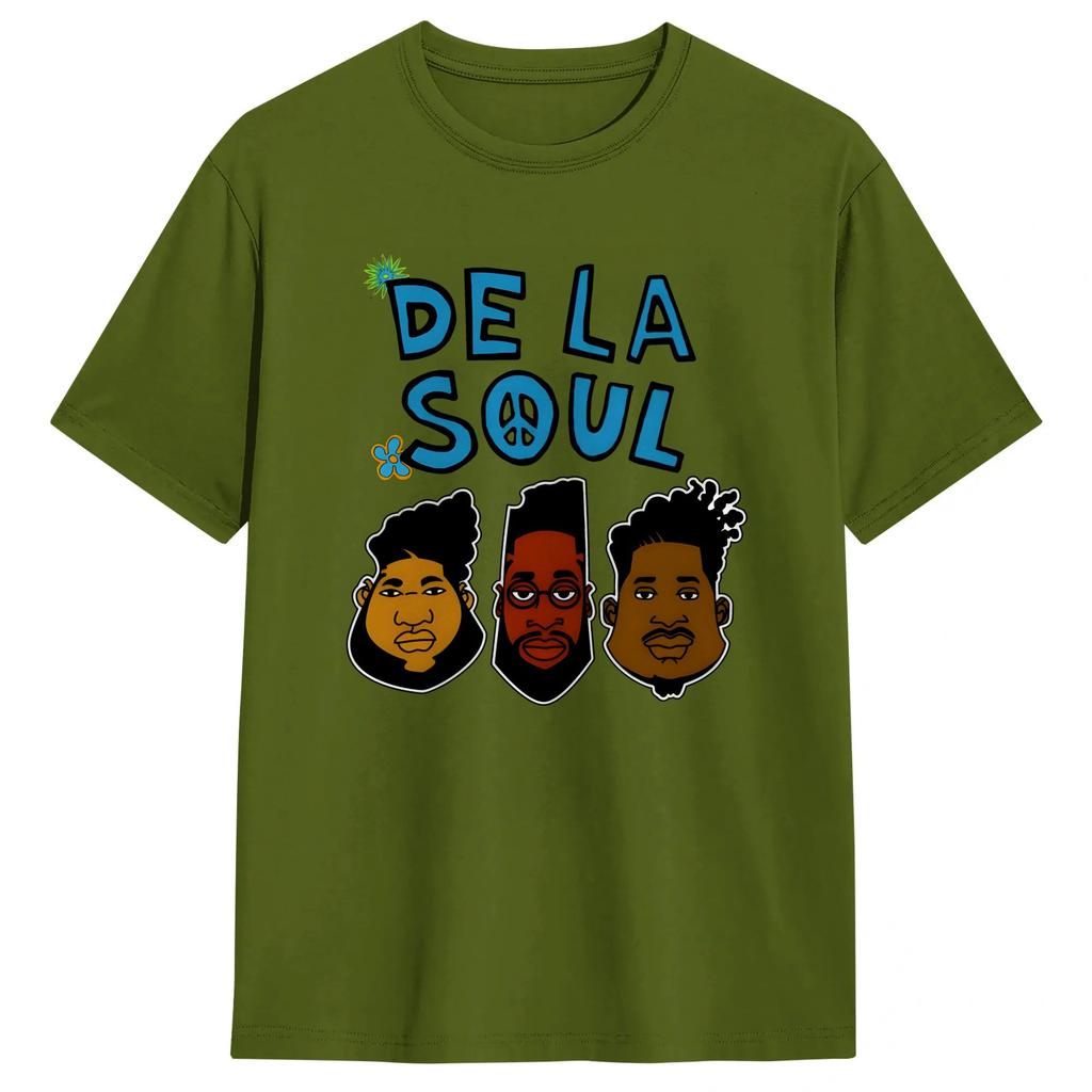 Hip Hop De La Soul Unisex T Shirts Vintage Tees Short Sleeve Round Neck TShirt 100 Cotton Classic Clothing
