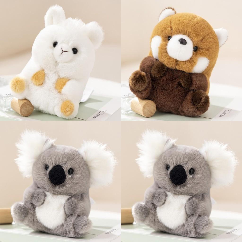 Adorable Animal Plush Toys Panda, Koala, Sloth, Hamster, Alpaca, Dinosaur, Short Plush Fabric, Pp Cotton Filling, Room Decor, Kids Gift
